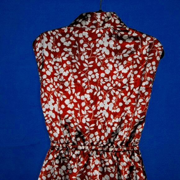 Ezekiel Floral Print Dress - Women's Size S - Brown & Cream Satin - Pull On - Picture 2 of 10